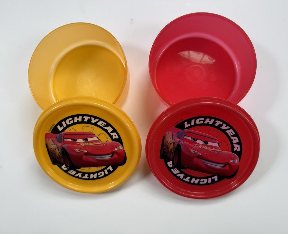 Disney Pixar Cars Lightning McQueen 2-Piece Plastic Stackable Bowl Set 5in